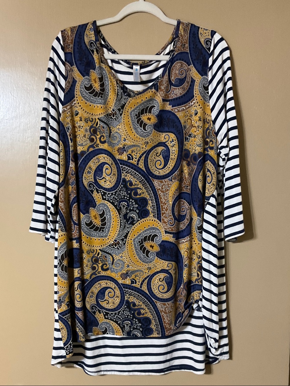 🔥 Paisley Grace Paisley & Striped Tunic Top